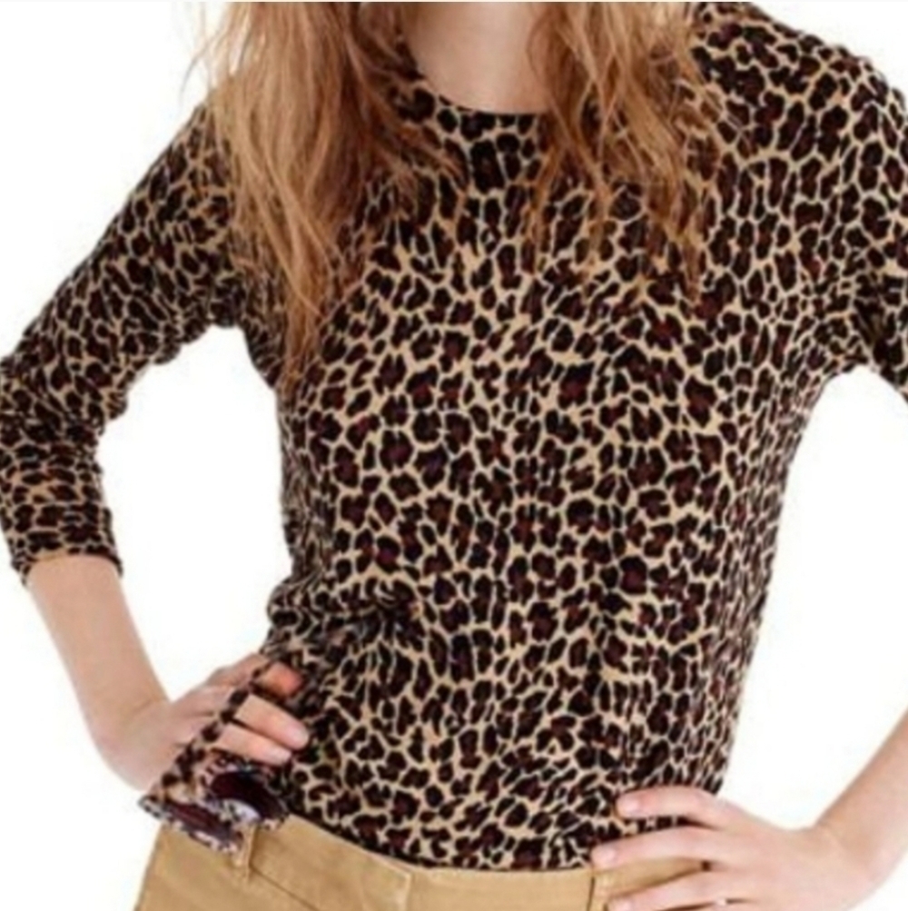 J. Crew Leopard Print Tippi Sweater